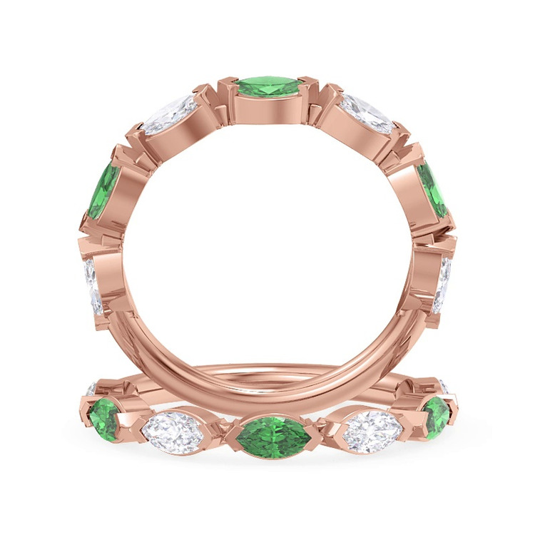 360 degree view of Clora Emerald And Diamond Band