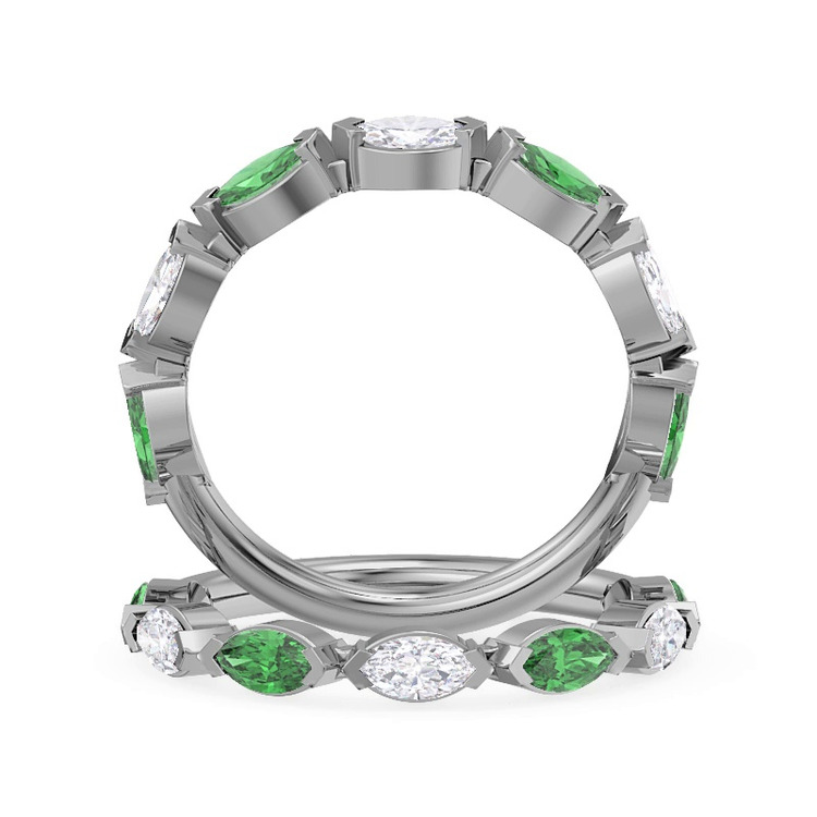 360 degree view of Clora Emerald And Diamond Band