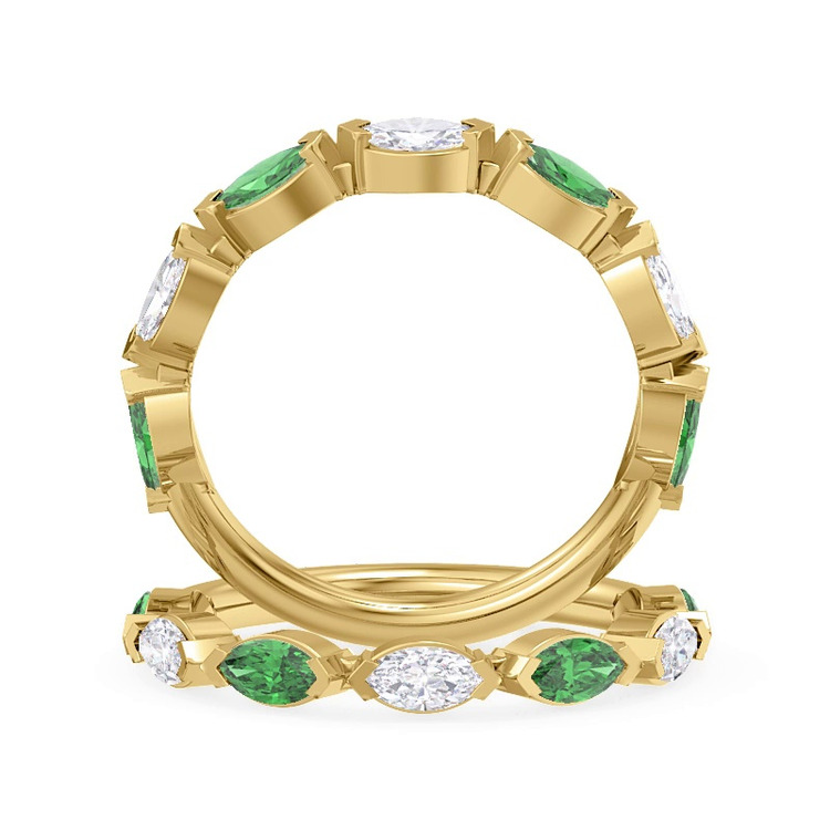 360 degree view of Clora Emerald And Diamond Band