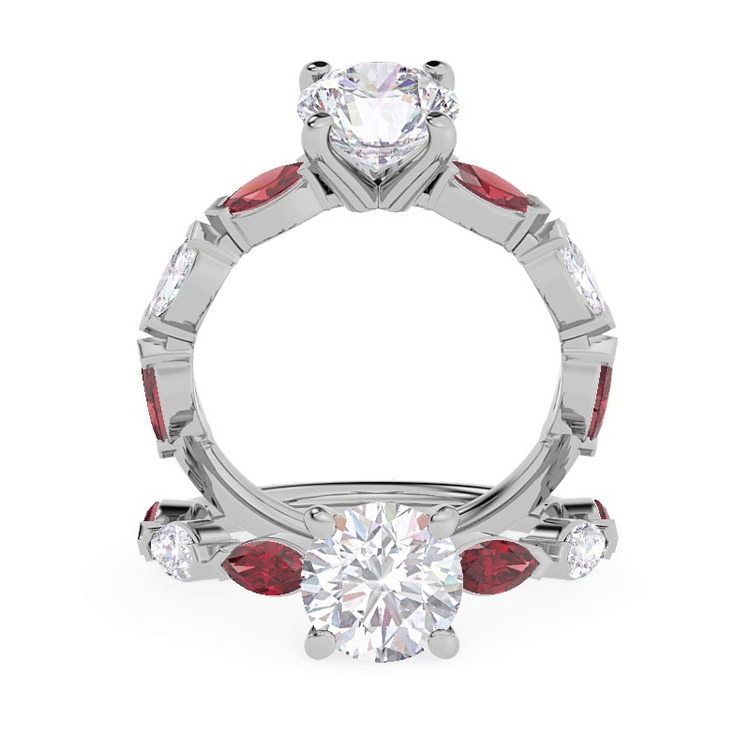 360 degree view of Adamina Ruby And Diamond Engagement ring