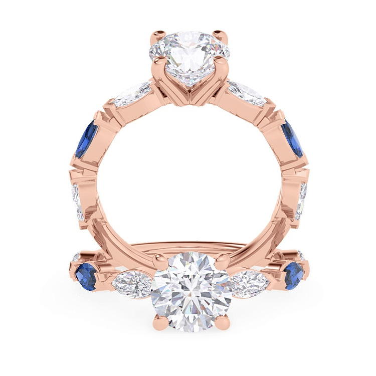 360 degree view of Astro Diamond And Sapphire Engagement Ring