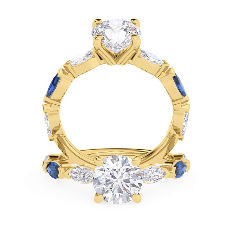 360 degree view of Astro Diamond And Sapphire Engagement Ring
