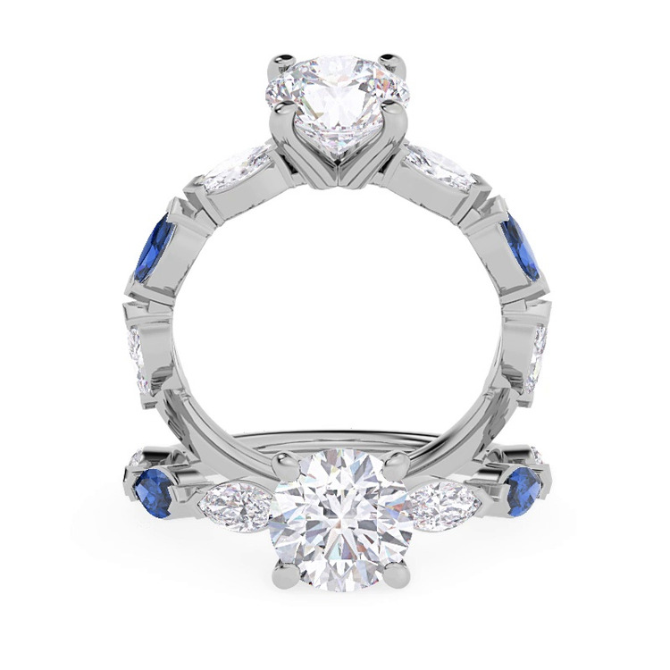 360 degree view of Astro Diamond And Sapphire Engagement Ring