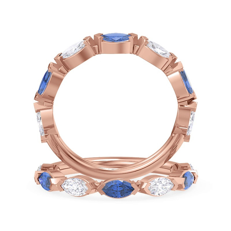 360 degree view of Astro Diamond And Sapphire Band