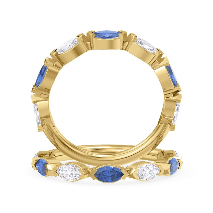 360 degree view of Astro Diamond And Sapphire Band
