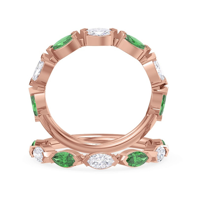 360 degree view of Viridi Diamond And Emerald Band