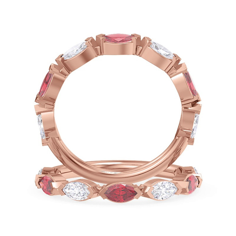 360 degree view of Cherry Diamond and Ruby Band