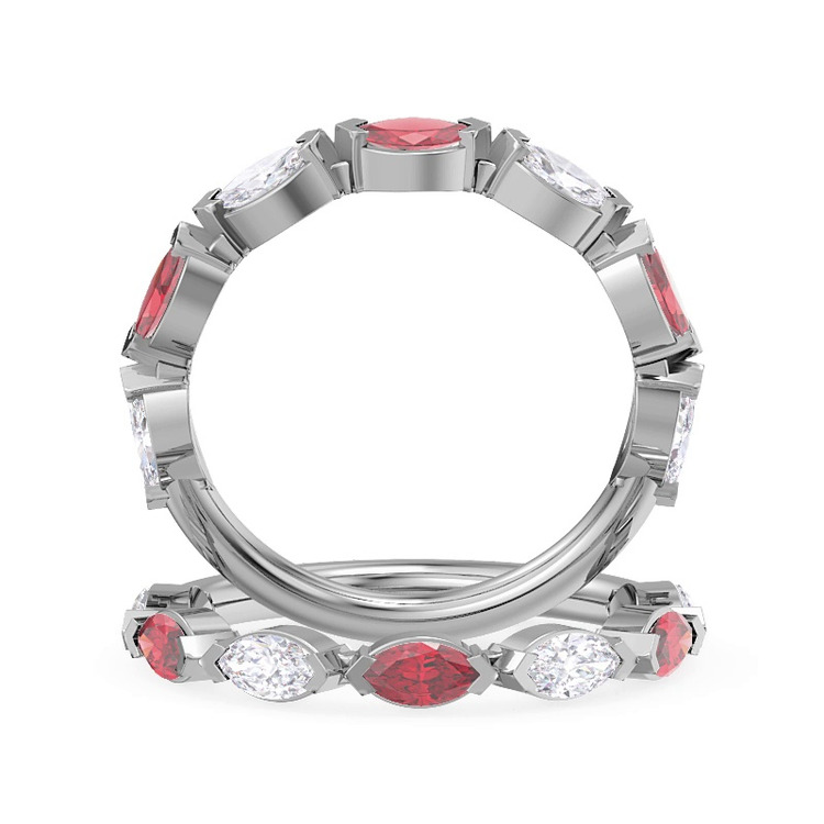 360 degree view of Cherry Diamond and Ruby Band