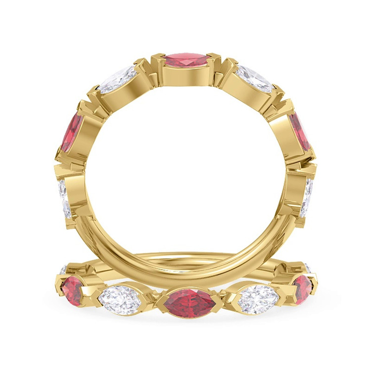 360 degree view of Cherry Diamond and Ruby Band