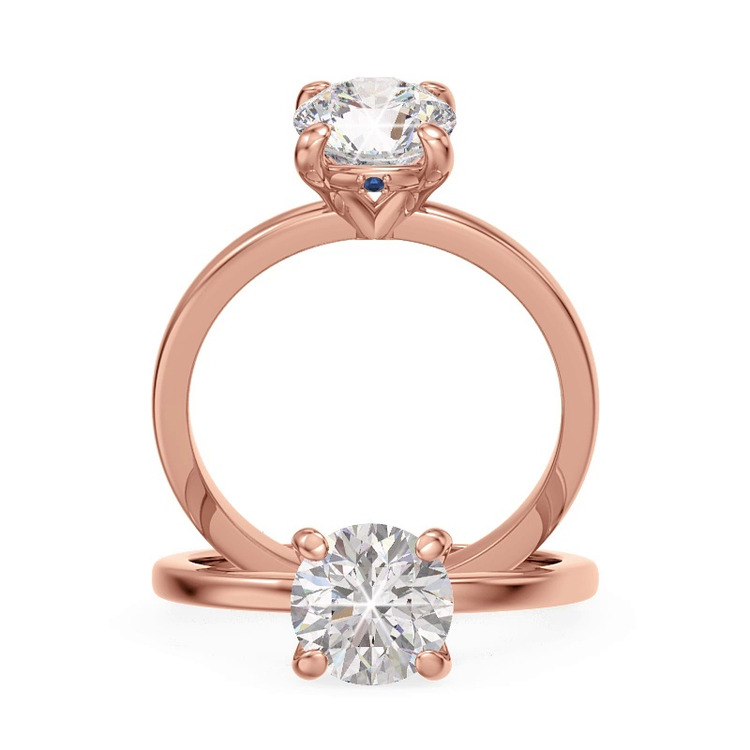 360 degree view of Solo Sapphire Accent Solitaire Engagement Ring