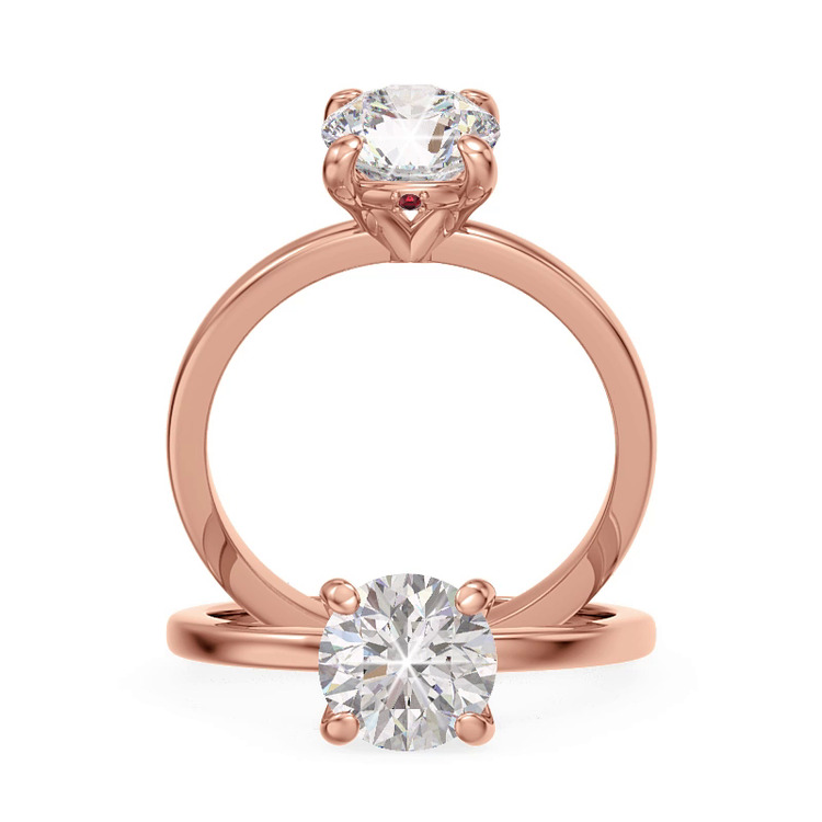 360 degree view of Solo Ruby Accent Solitaire Engagement Ring