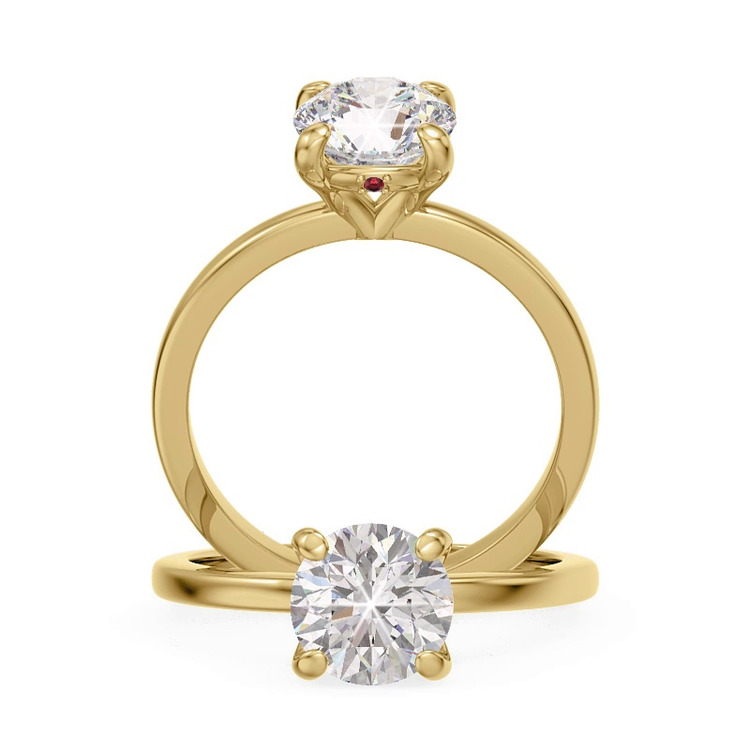 360 degree view of Solo Ruby Accent Solitaire Engagement Ring