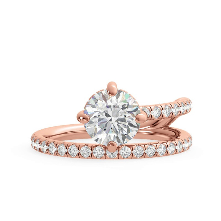 360 degree view of Raina Floating Hidden Halo Engagement Ring
