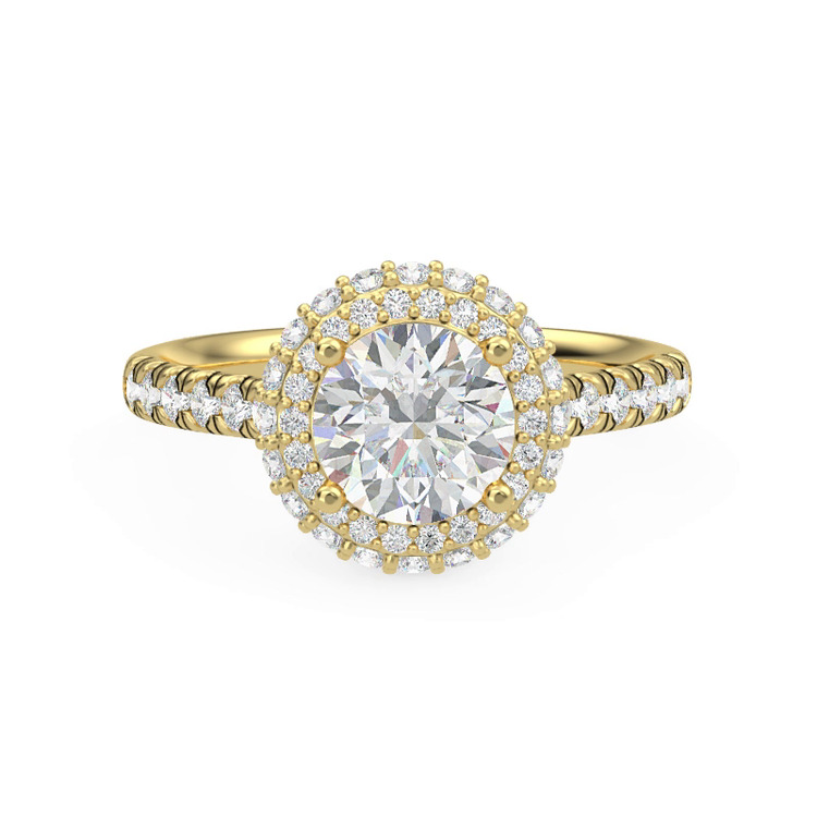 360 degree view of Leoni Double Halo Engagement Ring