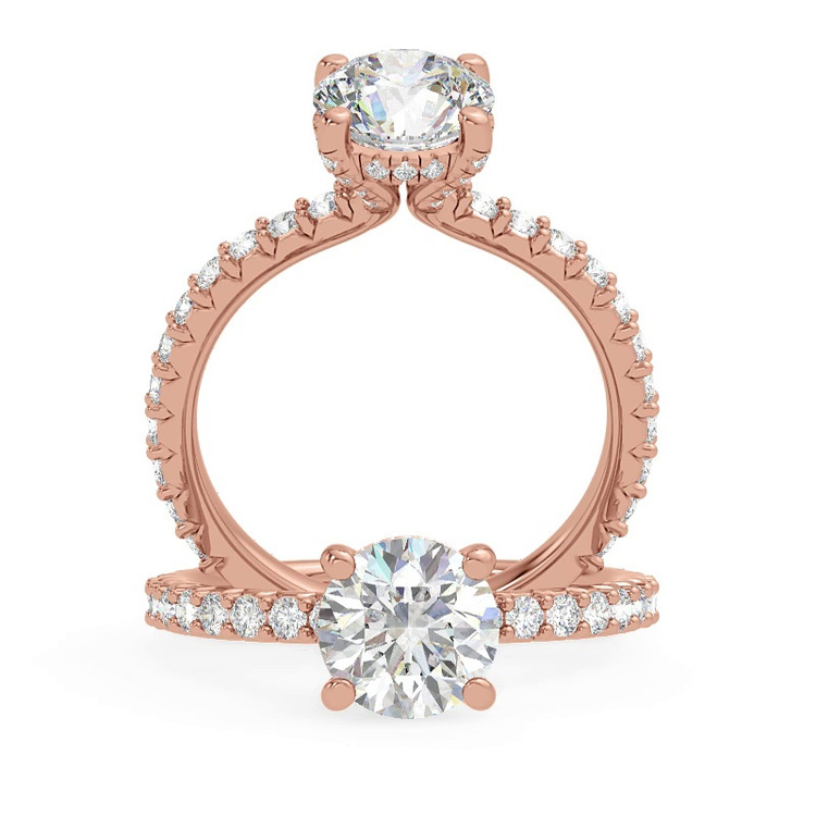360 degree view of Thalia Diamond Prong and Pave Engagement Ring