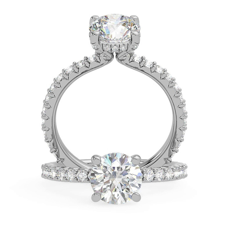 360 degree view of Thalia Diamond Prong and Pave Engagement Ring