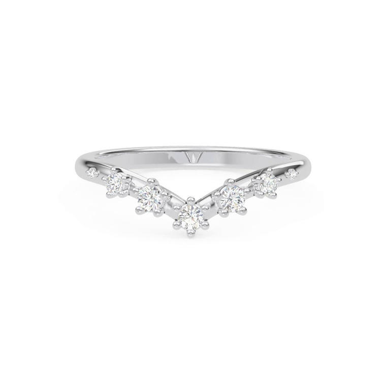 360 degree view of Katya Spaced Diamond Chevron Band