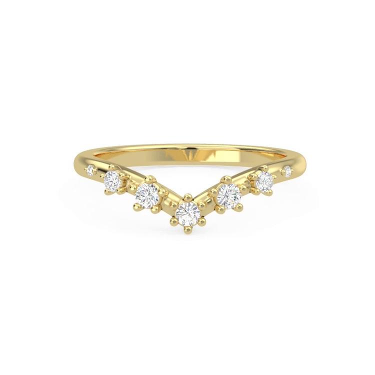 360 degree view of Katya Spaced Diamond Chevron Band