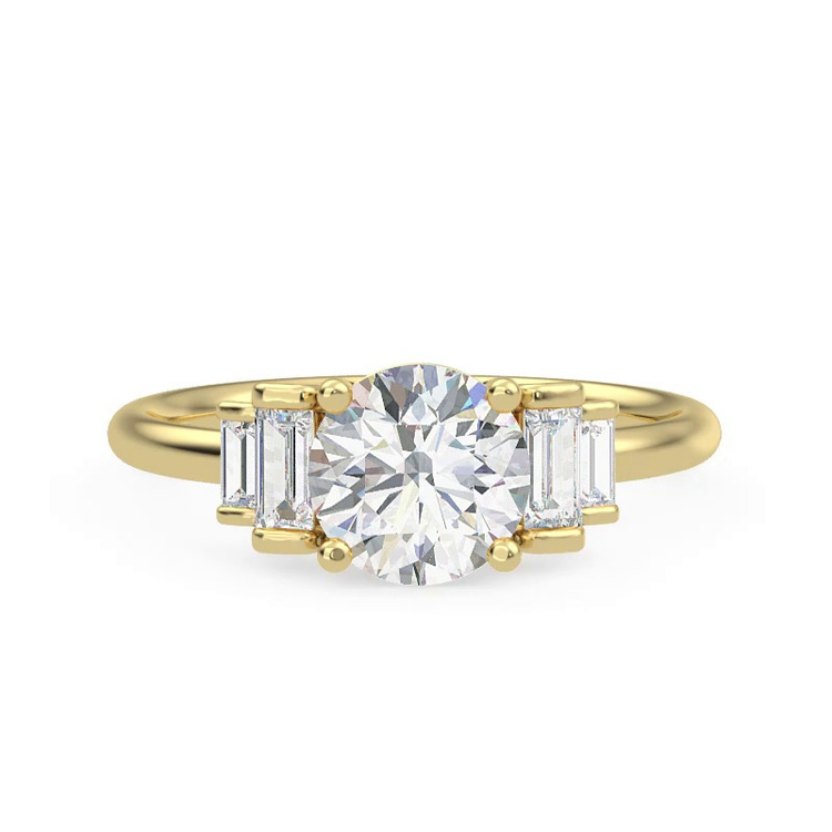 360 degree view of Aya Graduated Straight Baguette Engagement Ring