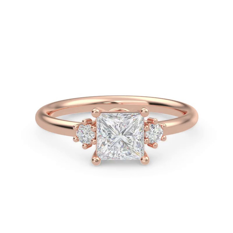 360 degree view of Marni Petite Three-Stone Engagement Ring
