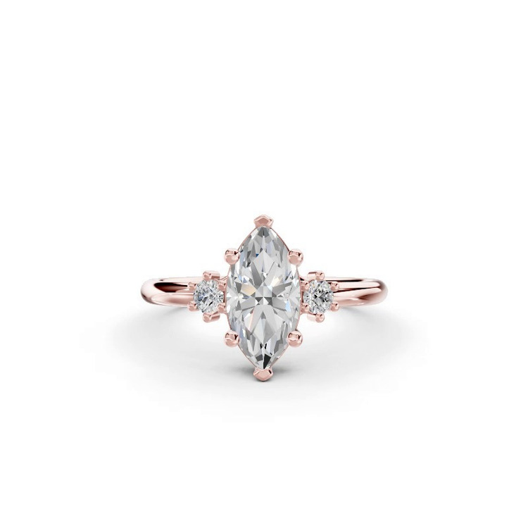 360 degree view of Marni Petite Three-Stone Engagement Ring
