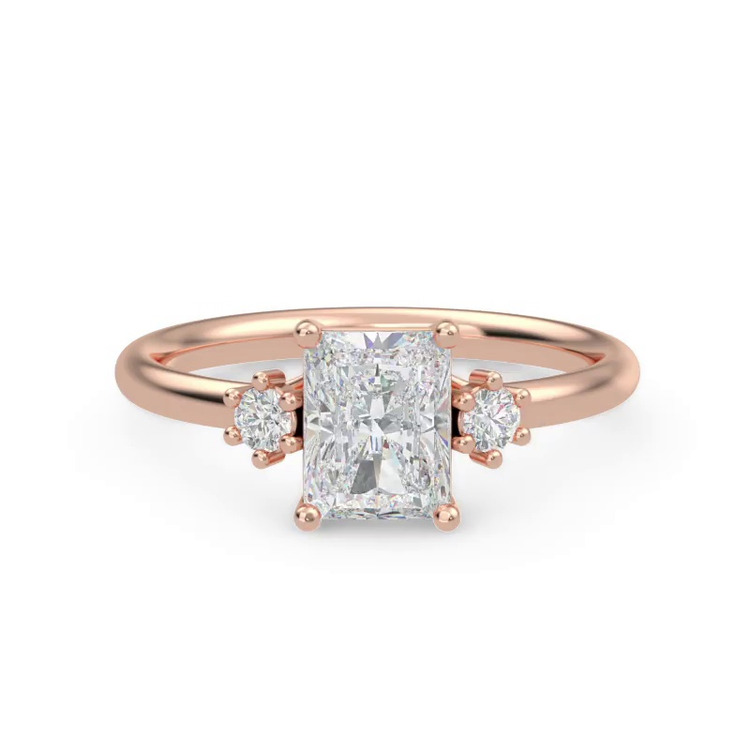 360 degree view of Marni Petite Three-Stone Engagement Ring