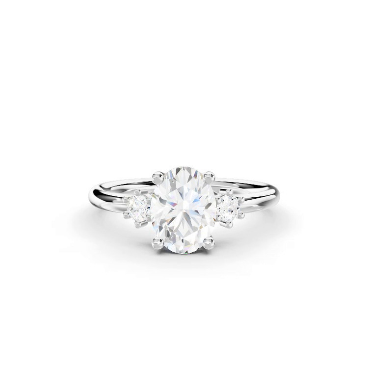360 degree view of Marni Petite Three-Stone Engagement Ring