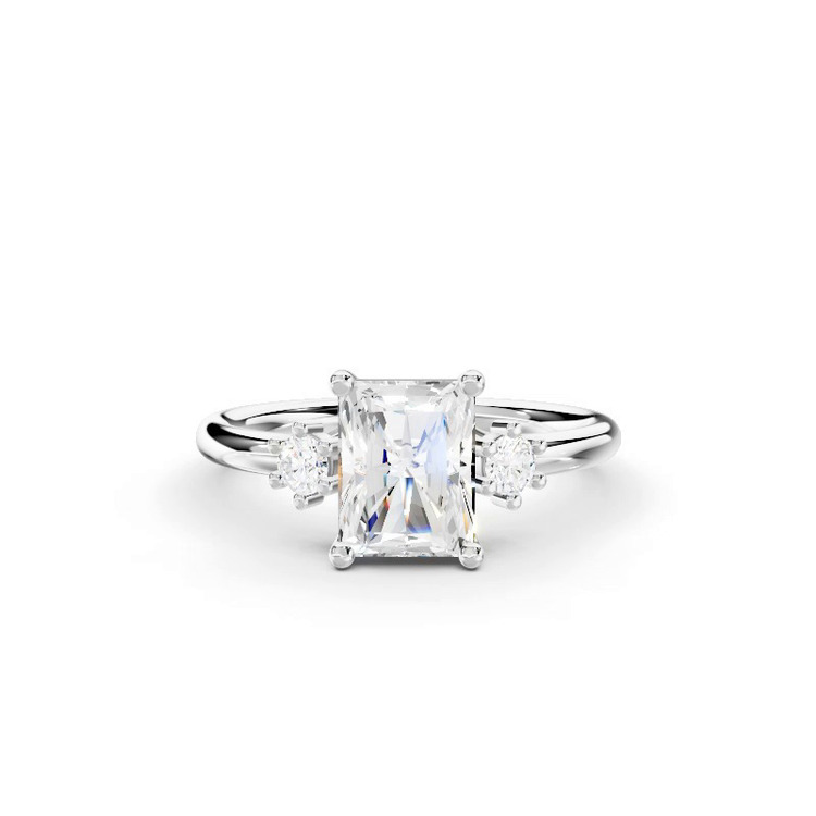 360 degree view of Marni Petite Three-Stone Engagement Ring