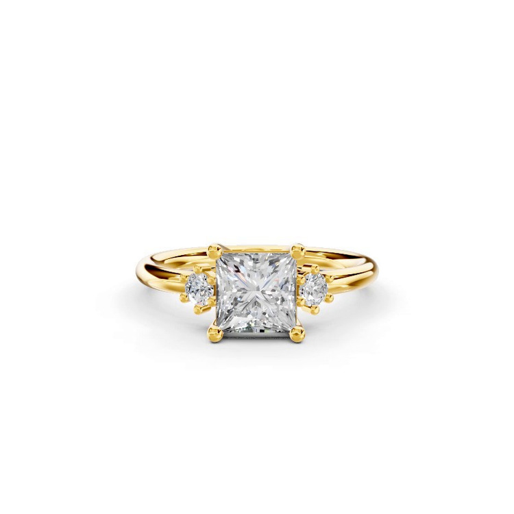 360 degree view of Marni Petite Three-Stone Engagement Ring