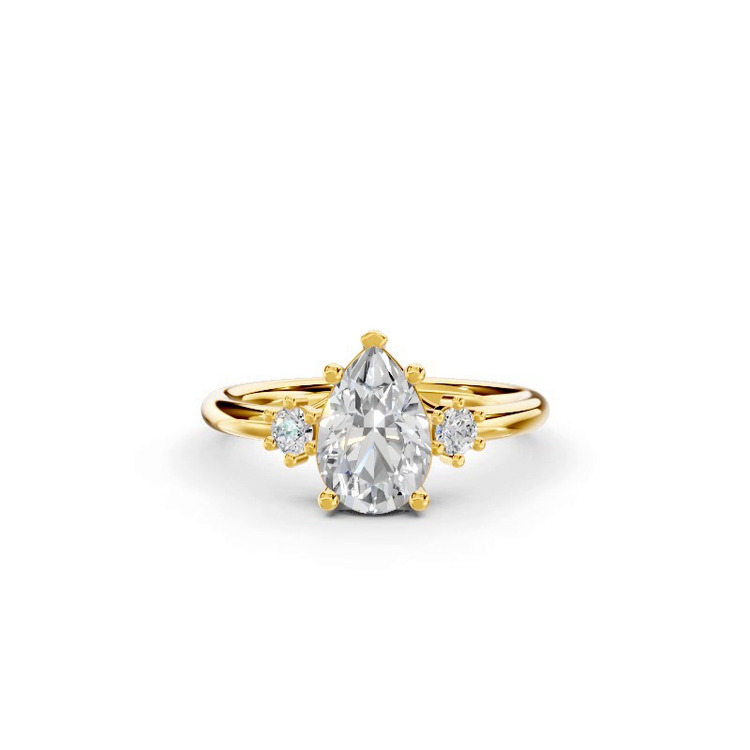 360 degree view of Marni Petite Three-Stone Engagement Ring