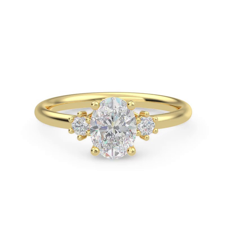 360 degree view of Marni Petite Three-Stone Engagement Ring
