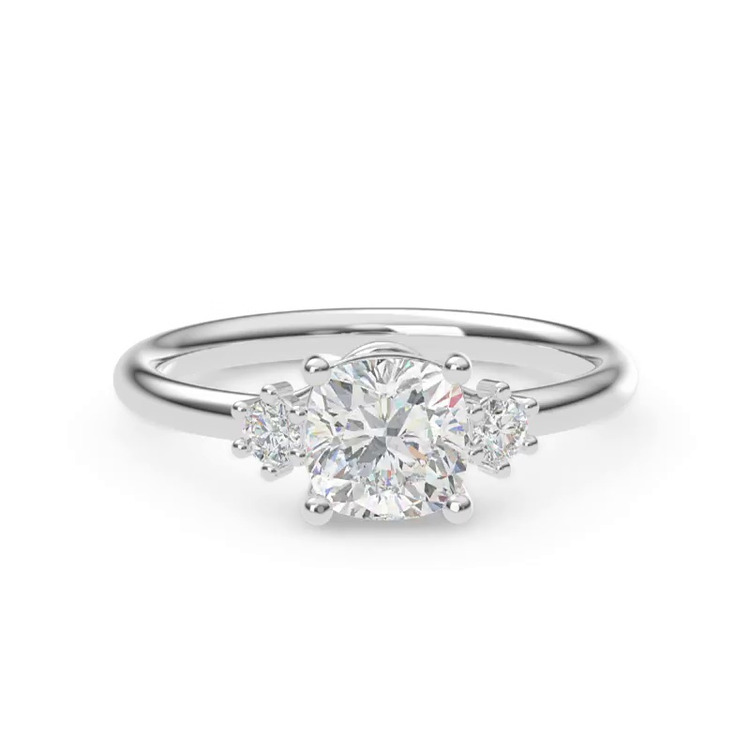 360 degree view of Marni Petite Three-Stone Engagement Ring