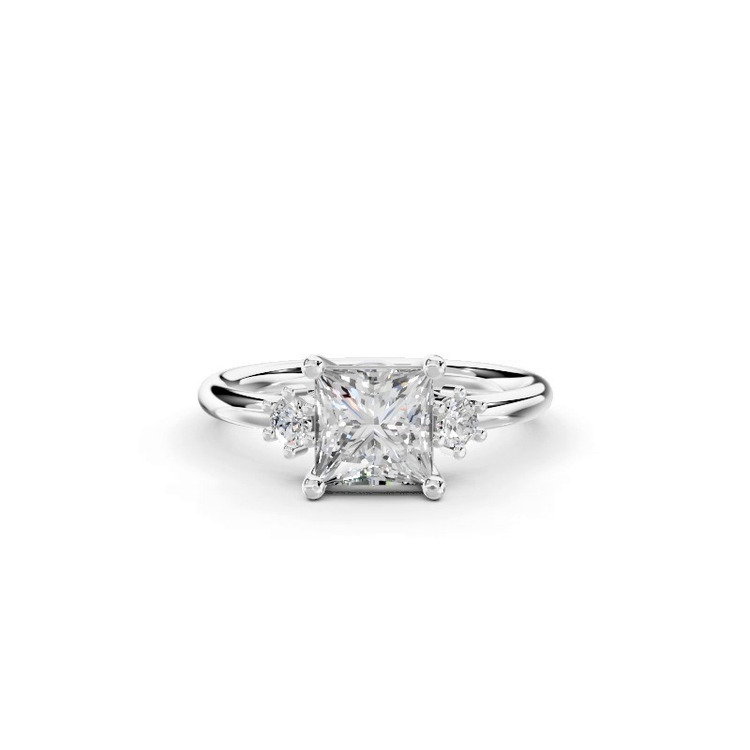360 degree view of Marni Petite Three-Stone Engagement Ring