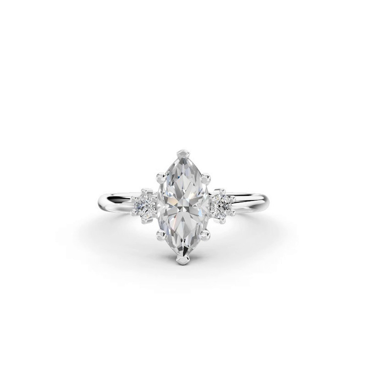 360 degree view of Marni Petite Three-Stone Engagement Ring