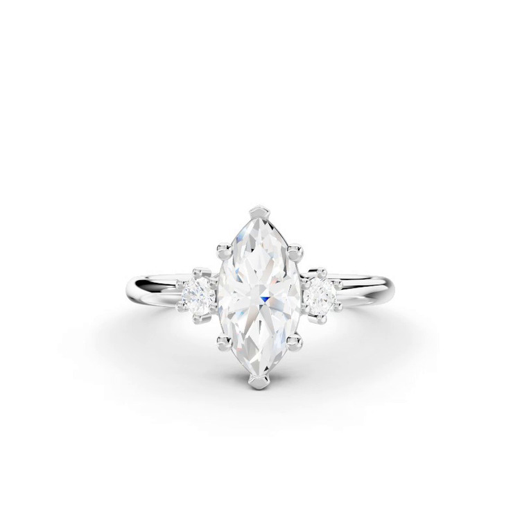 360 degree view of Marni Petite Three-Stone Engagement Ring