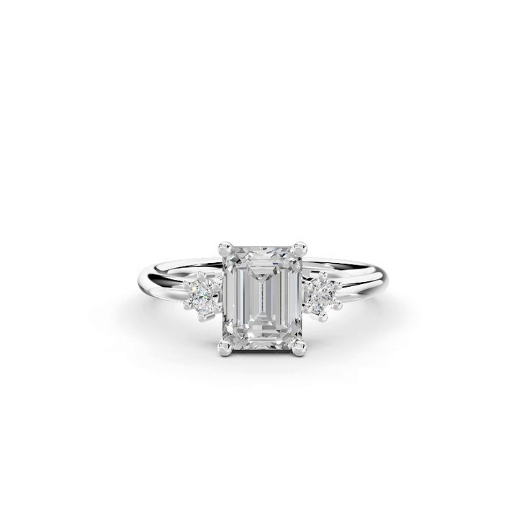 360 degree view of Marni Petite Three-Stone Engagement Ring