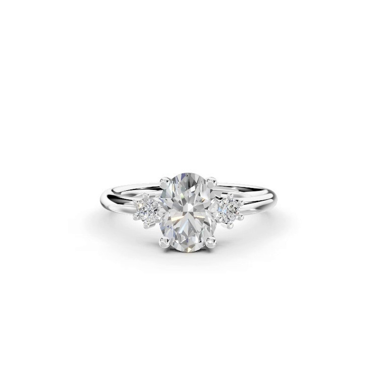 360 degree view of Marni Petite Three-Stone Engagement Ring