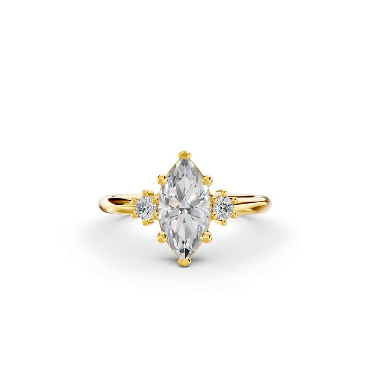 360 degree view of Marni Petite Three-Stone Engagement Ring