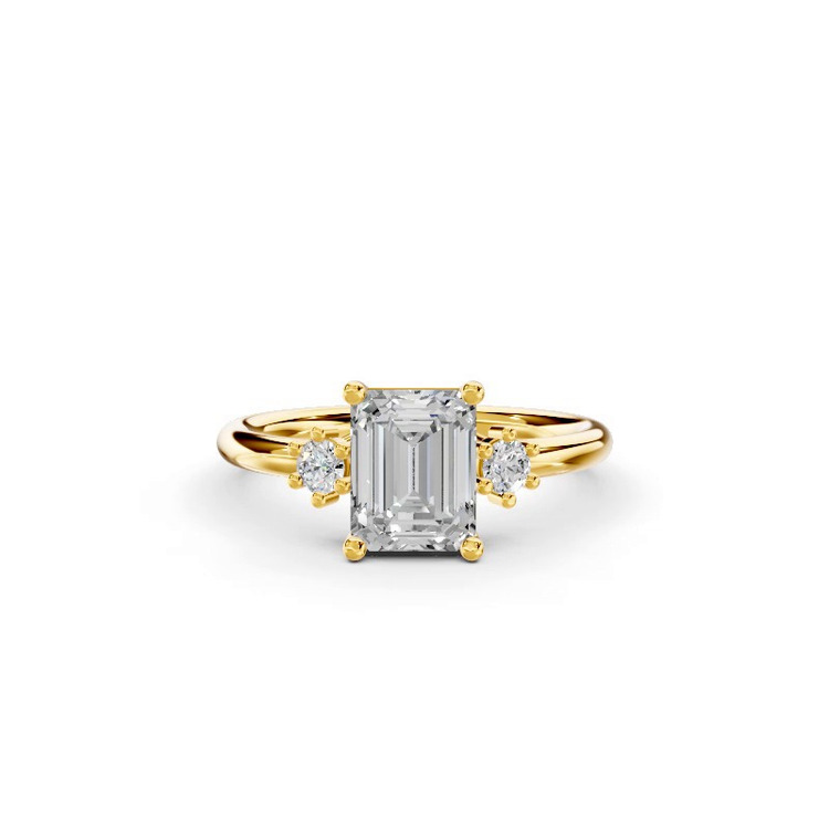 360 degree view of Marni Petite Three-Stone Engagement Ring