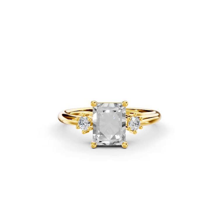 360 degree view of Marni Petite Three-Stone Engagement Ring
