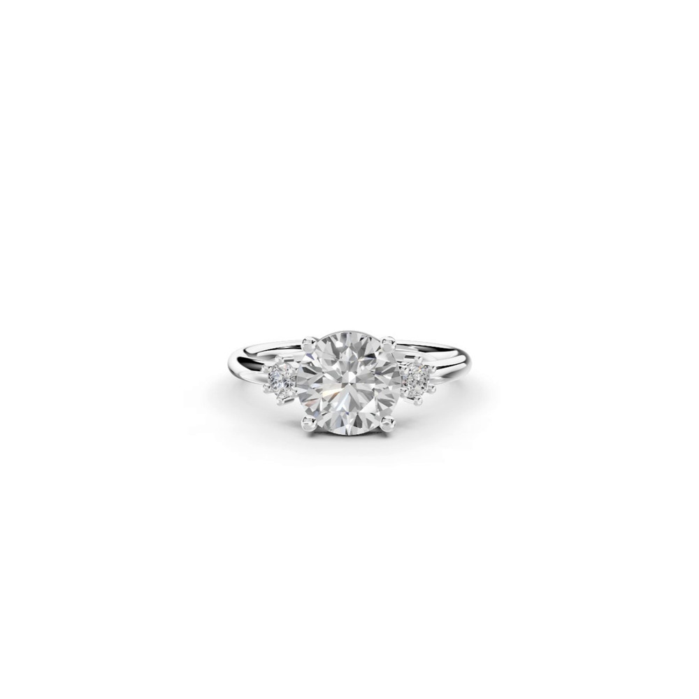 360 degree view of Marni Petite Three-Stone Engagement Ring