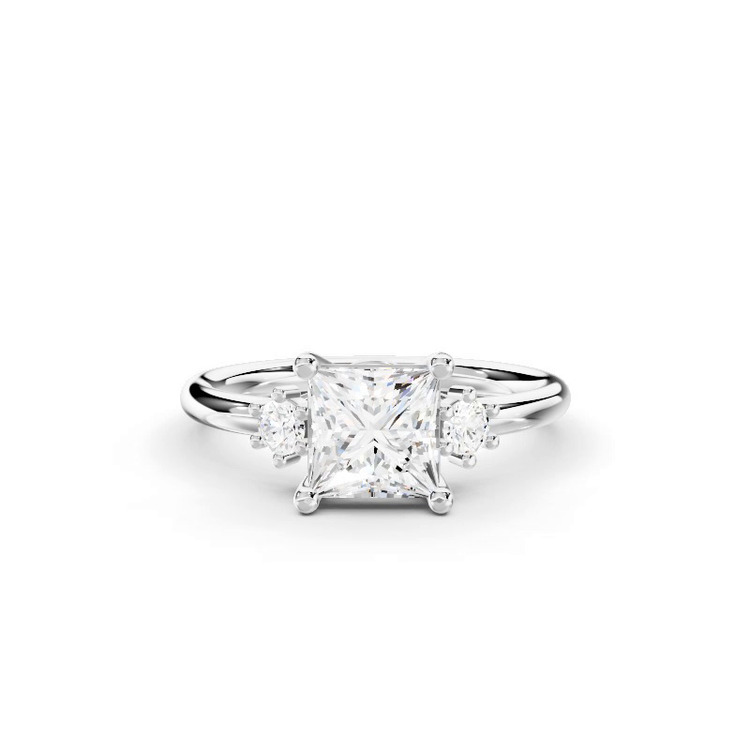 360 degree view of Marni Petite Three-Stone Engagement Ring