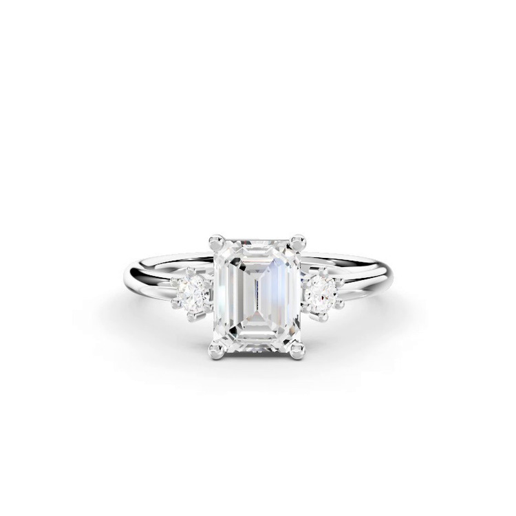 360 degree view of Marni Petite Three-Stone Engagement Ring