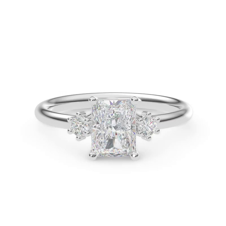 360 degree view of Marni Petite Three-Stone Engagement Ring