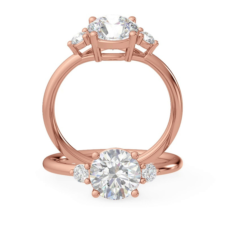 360 degree view of Mavrica Diamond Three-Stone Engagement Ring