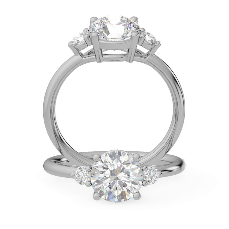 360 degree view of Mavrica Diamond Three-Stone Engagement Ring