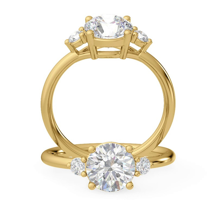 360 degree view of Mavrica Diamond Three-Stone Engagement Ring