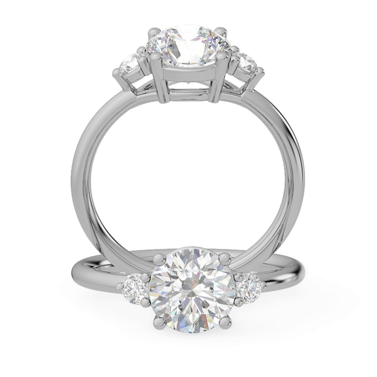 360 degree view of Mavrica Diamond Three-Stone Engagement Ring