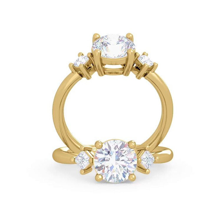 360 degree view of Princesa Three-Stone Engagement Ring
