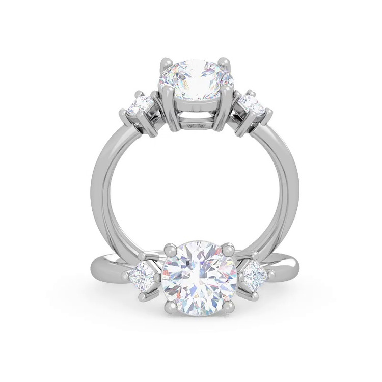 360 degree view of Princesa Three-Stone Engagement Ring
